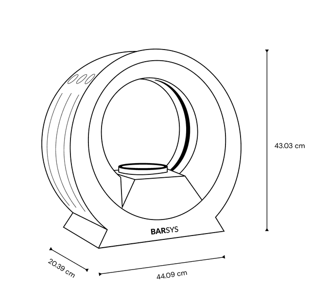 Barsys machine dimensions diagram