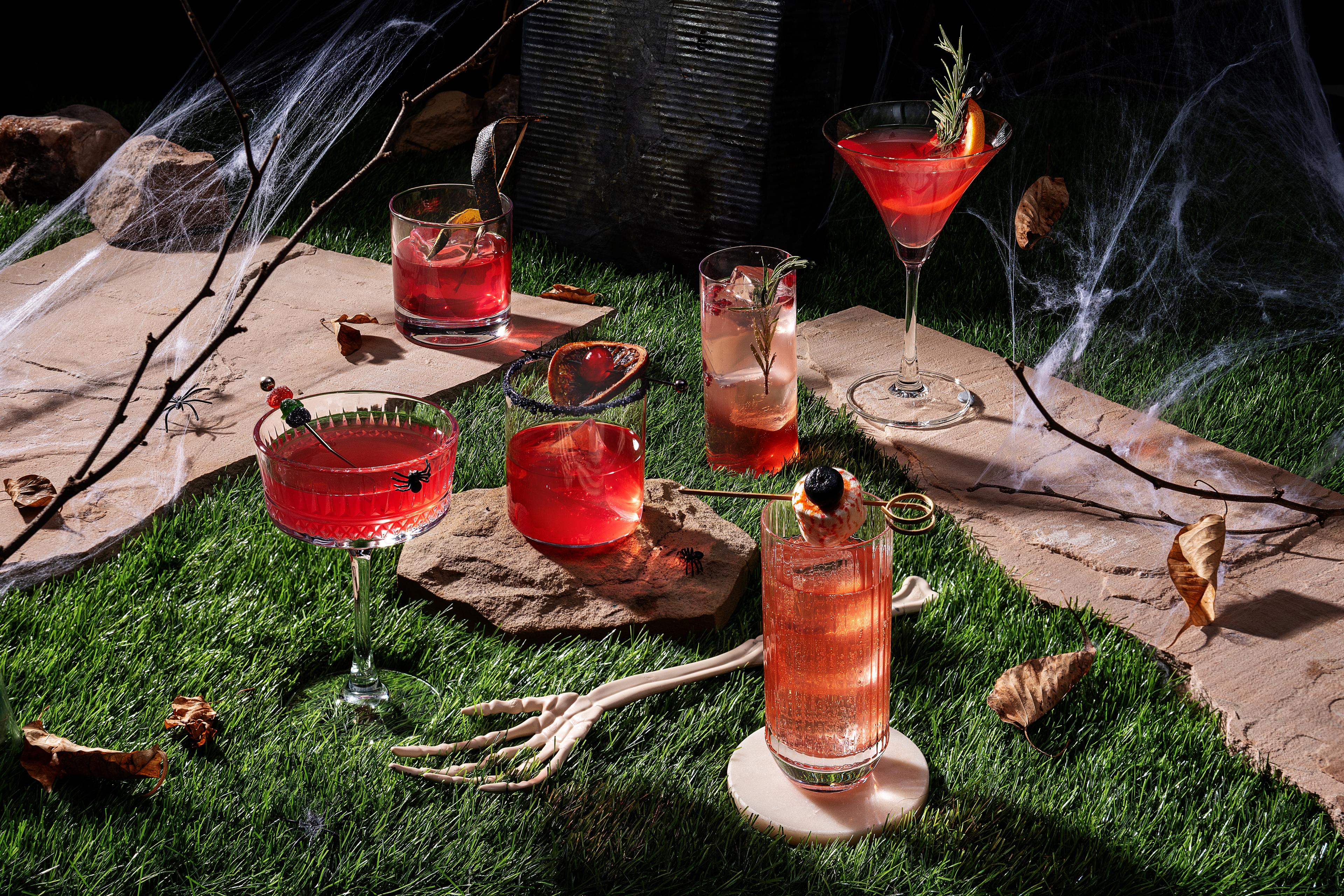 Halloween-themed drink pouring automatically from Barsys cocktail maker