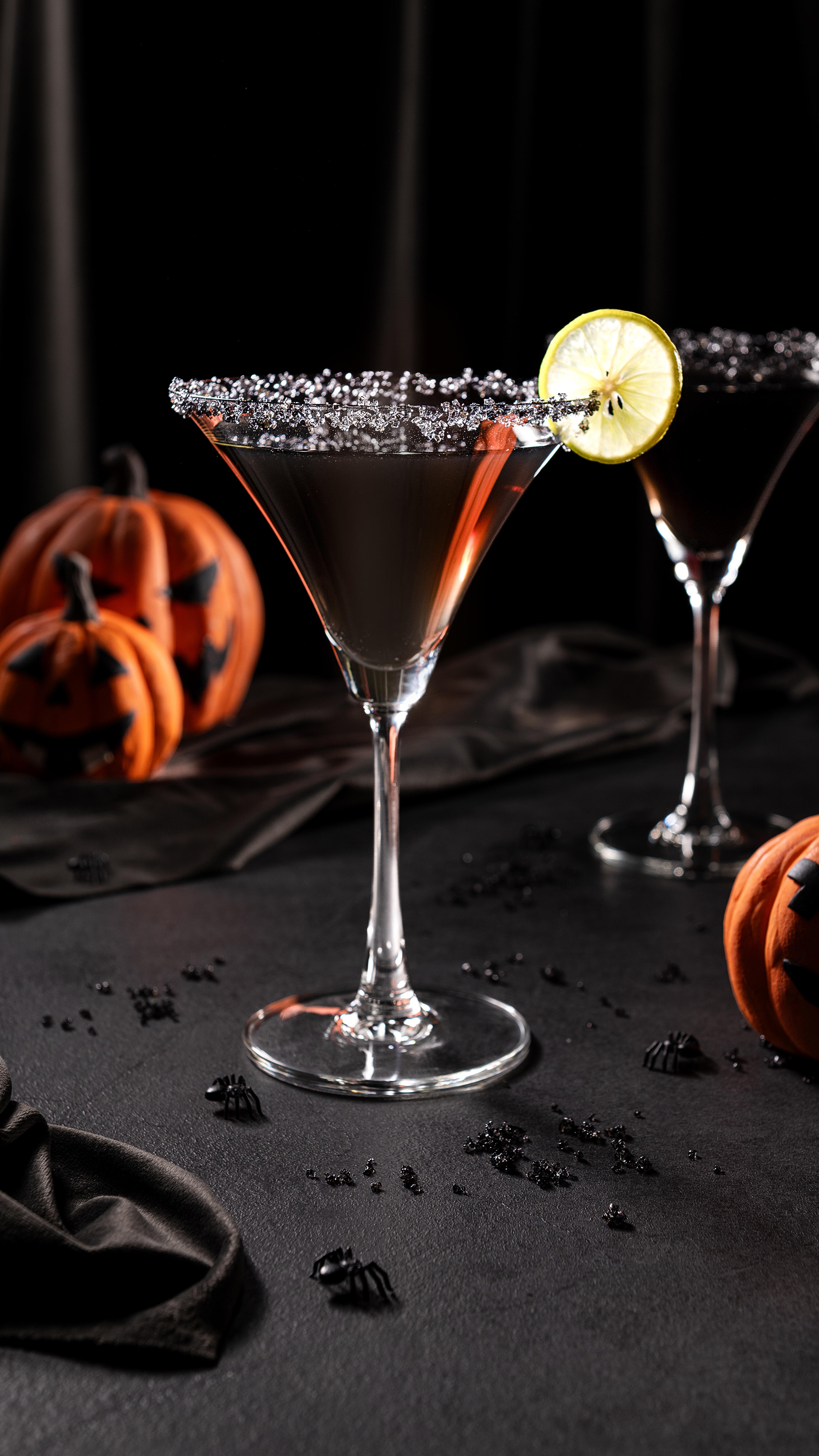Halloween-themed drink pouring from smart cocktail machine